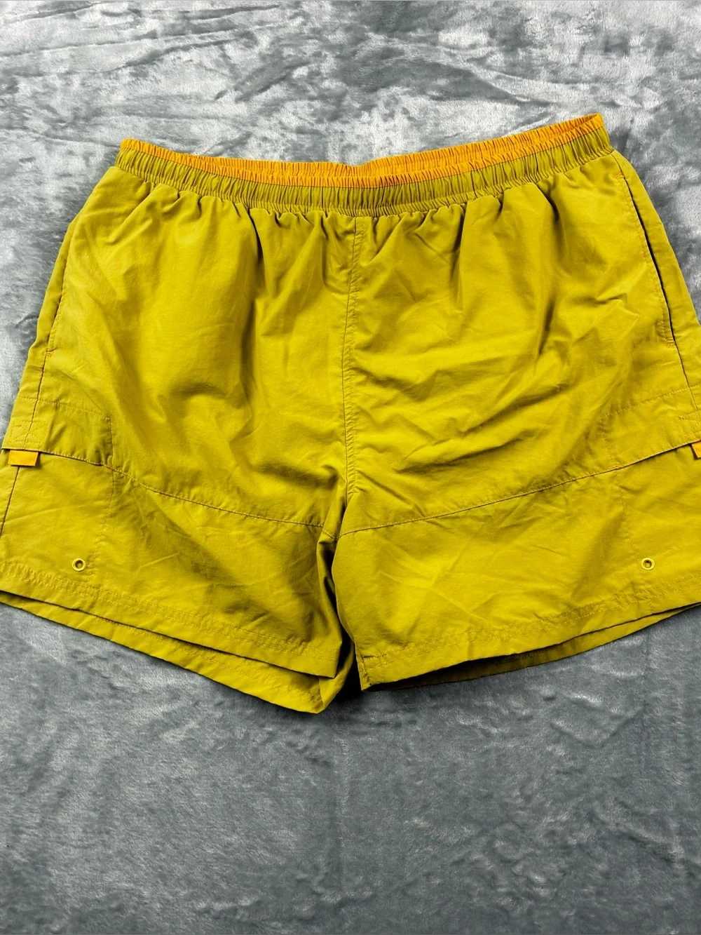 Territory Ahead Swim Trunks Size Large Olive Green Mesh Lined Pockets Drawstring